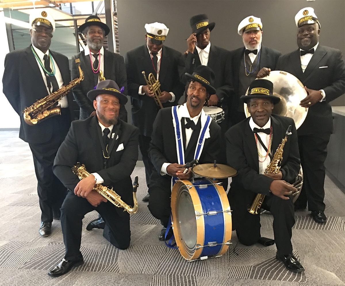 Second line band members with instruments